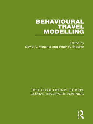 cover image of Behavioural Travel Modelling